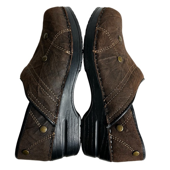 Sanita Brown Suede Stud Clogs - Picture 5 of 12